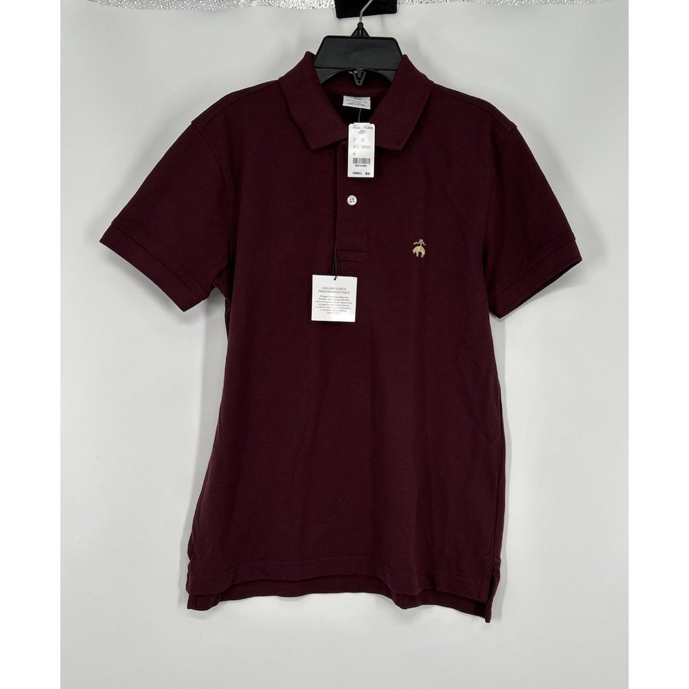 Brooks Brothers Burgundy Maroon Red Short Sleeve‎ Polo Shirt Slim Fit Mens XS